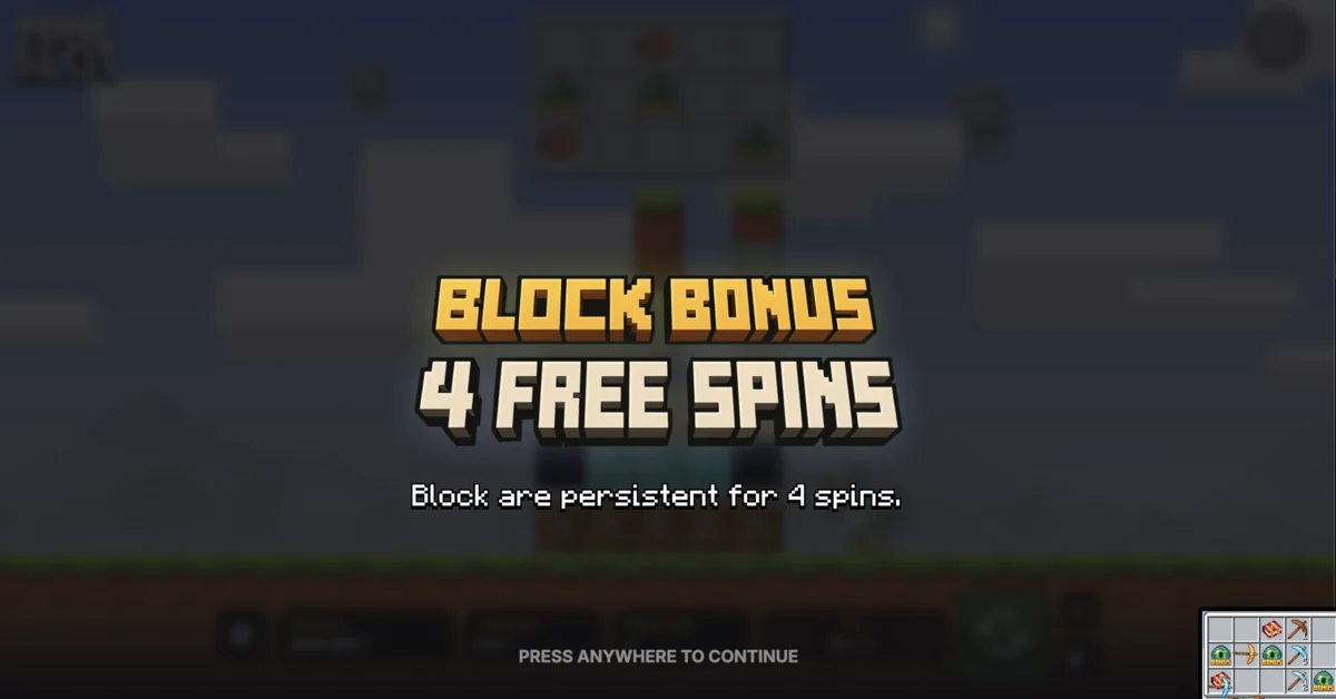 Block Bonus 4 Free Spins feature