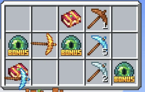 Mine Slot Minecraft-style symbols - pickaxes, blocks, diamonds like in Minecraft